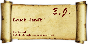 Bruck Jenő névjegykártya